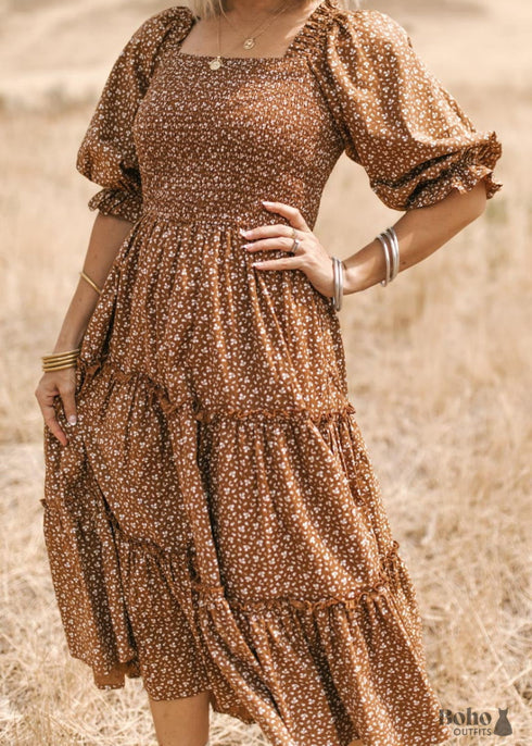 Boho Square Collar Dress Sadie