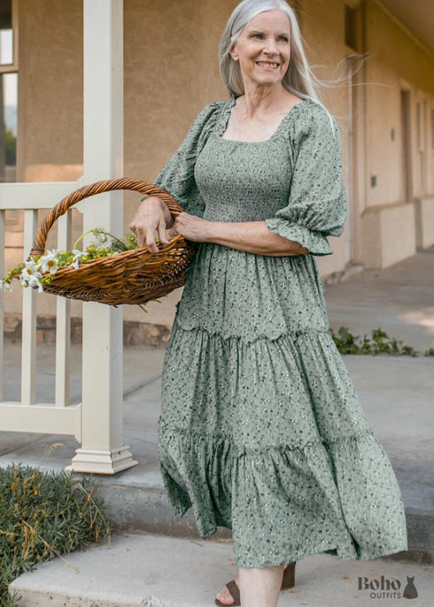 Boho Square Collar Dress Sadie