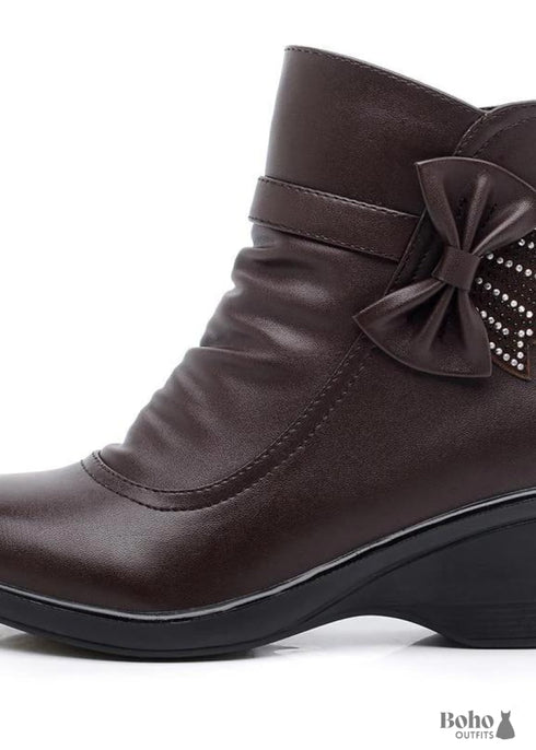 Botas de cuero estilo boho para mujer