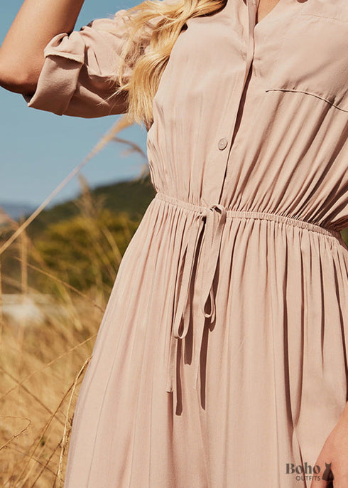 Boho Suit Collar Casual Jumpsuit Sienna