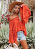 Boho Trumpet Sleeves Chic Blouse Ivy