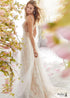 Boho V-neck Sweep Train Tulle Sleeveless Wedding Dress