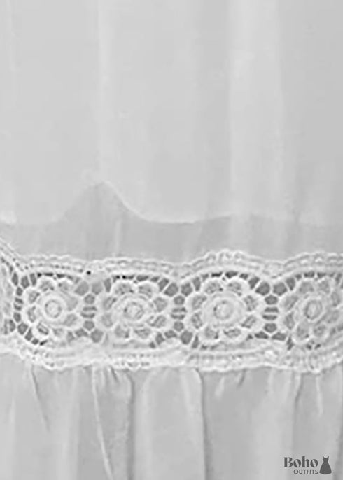 Boho White Lace Midi Dress Kenzie