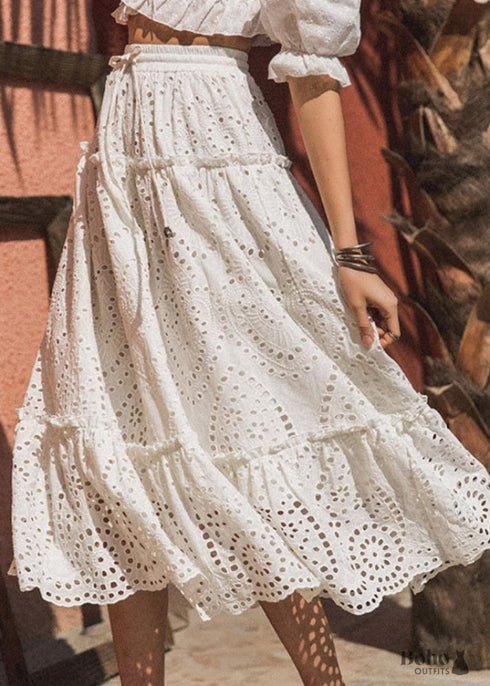 Boho White Skirt Isla