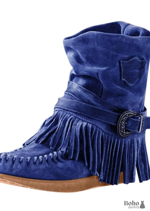 Bota plana bohemia para mujer