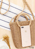 Bolso tipo cubo de paja trenzada Kinsley