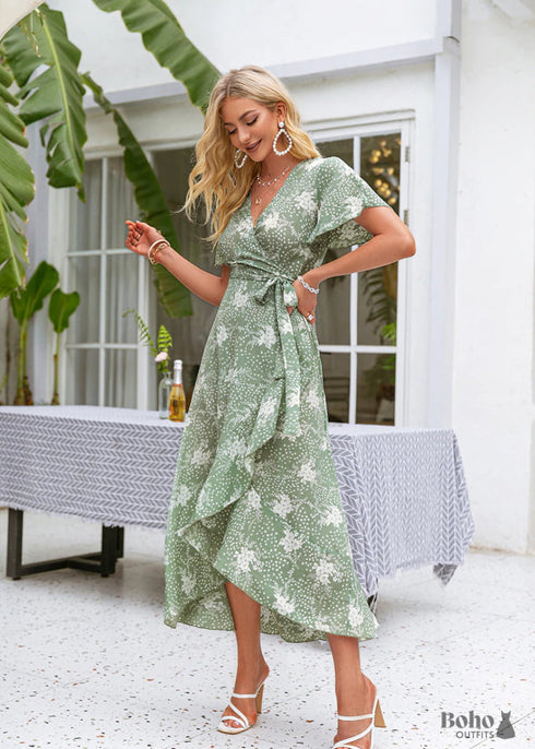 Casual Asymmetrical Boho Maxi Dress Josie