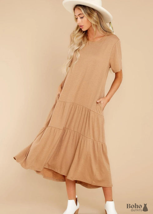 Casual loose Boho Midi Dress Valerie