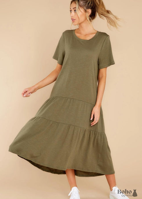 Casual loose Boho Midi Dress Valerie