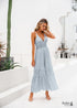 Dusty Blue Boho Midi Dress