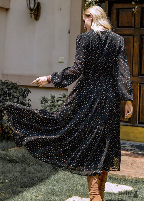 Embroidered Black Dress