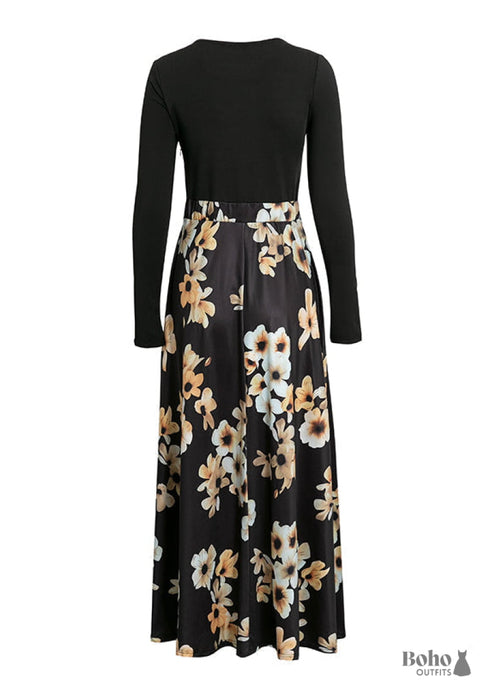 Floral Bohemian Black dress