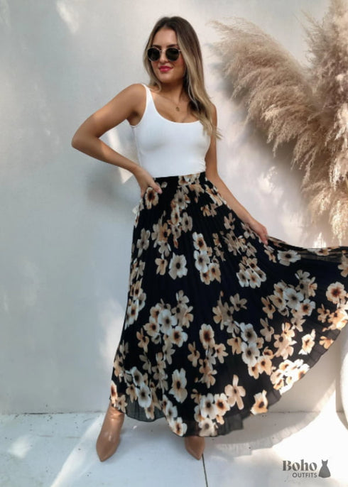 Floral Bohemian Black dress