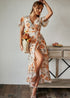 Floral Print Boho Summer Maxi Dress Rose