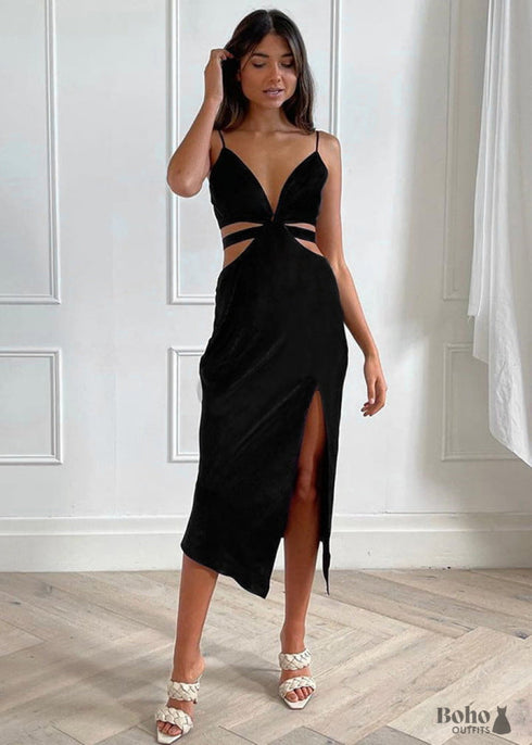 Formal Boho maxi black dress