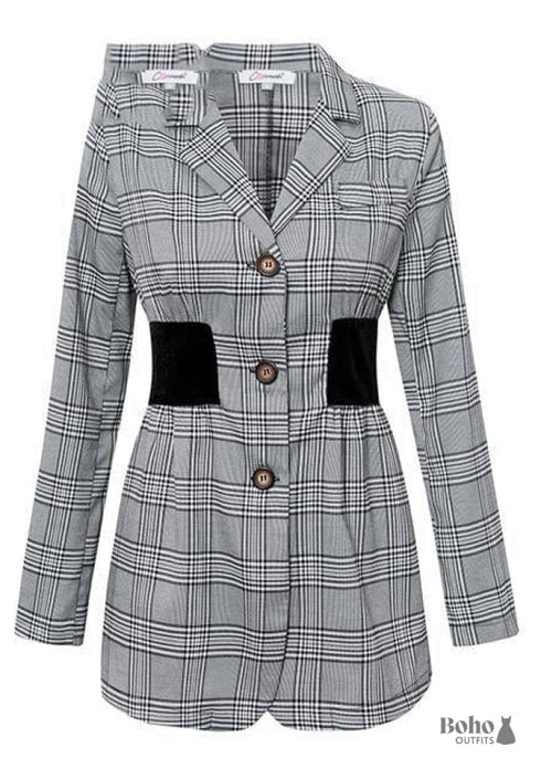 Grey Boho Blazer Jacket