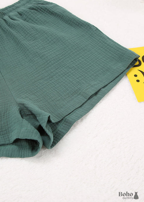 Pijama de algodón Hiloc para mujer, traje de cuello vuelto con pantalones cortos, pijama de manga larga para dormir