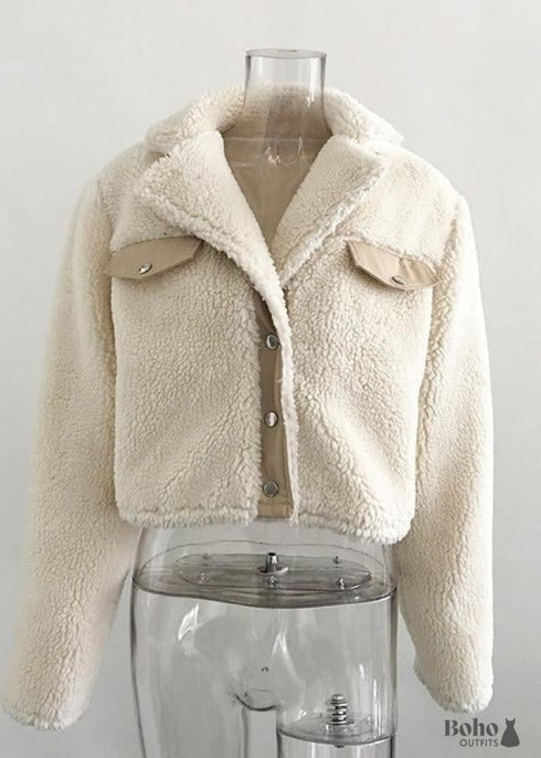 Chaqueta de piel sintética estilo hippie bohemio