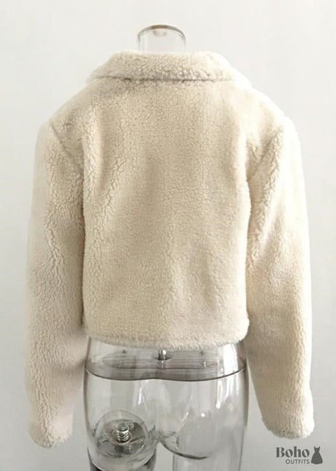 Chaqueta de piel sintética estilo hippie bohemio