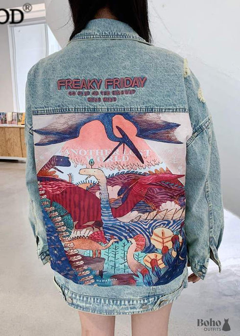 Chaqueta vaquera hippie