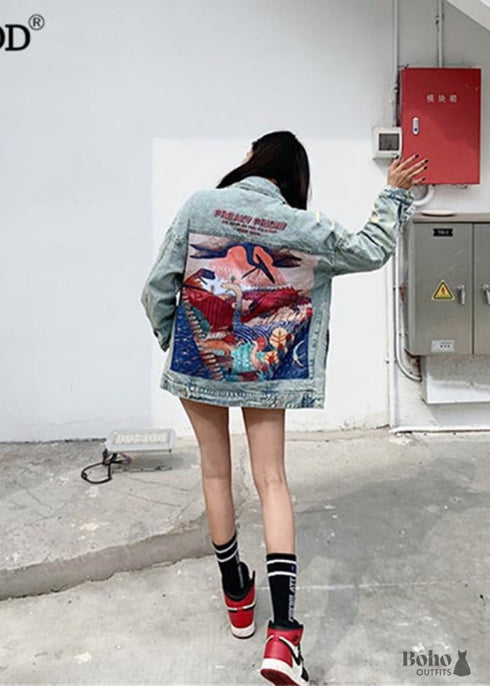 Chaqueta vaquera hippie