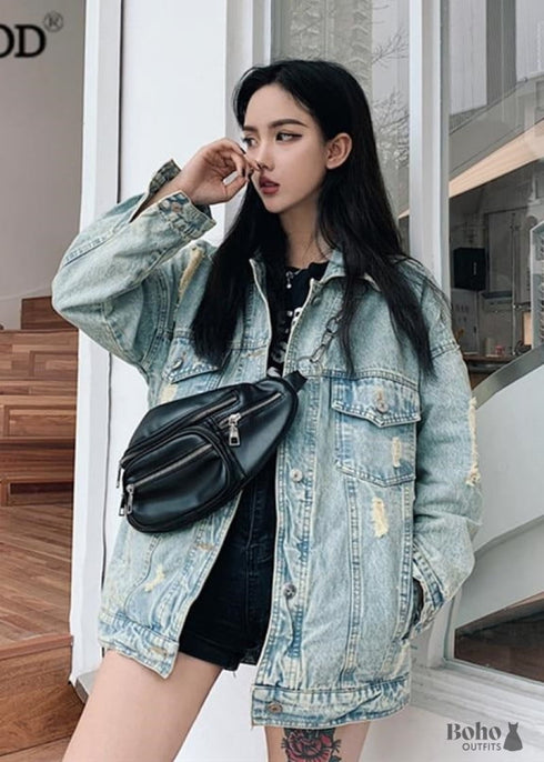 Chaqueta vaquera hippie