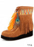 Botas indias bohemias con plumas y flecos