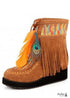 Botas indias bohemias con plumas y flecos