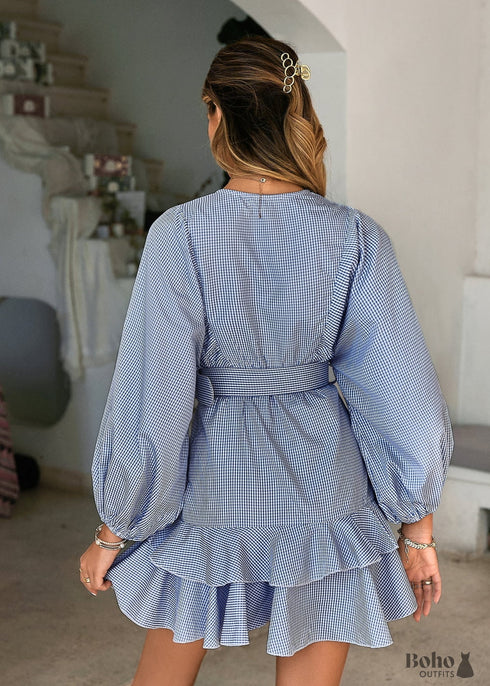 Light Blue Boho Mini Dress