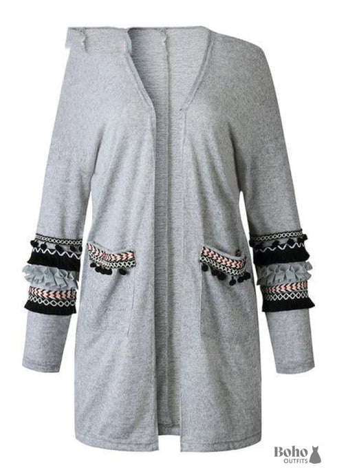 Long Boho Embroidery Vest