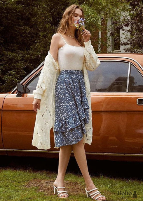 Chaqueta larga Boho Cruda