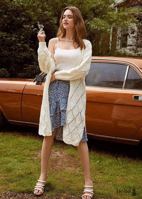 Chaqueta larga Boho Cruda