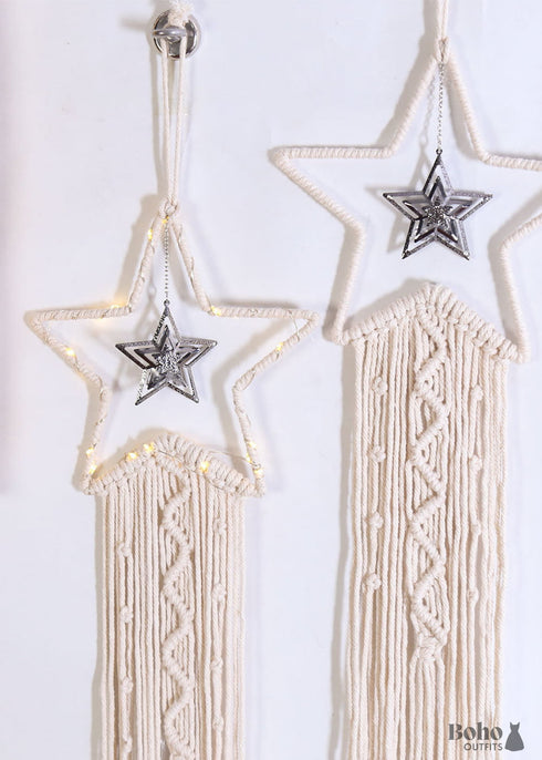 Milky Way Moon Gun Grey Iron Sheet Five-Star Hand-woven Tapestry