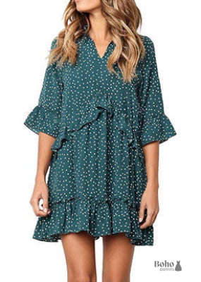 Navy Blue Polka Dot Vintage Dress