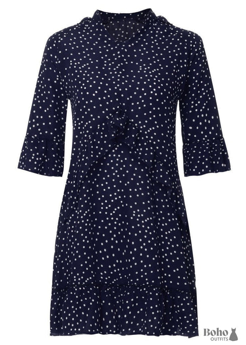 Navy Blue Polka Dot Vintage Dress