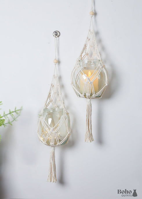 Nordic Flower Pot Hanging Basket Plant Tapestry