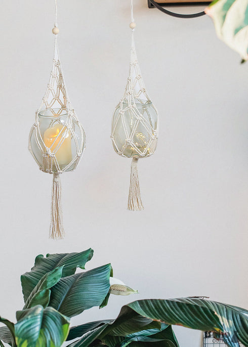 Nordic Flower Pot Hanging Basket Plant Tapestry