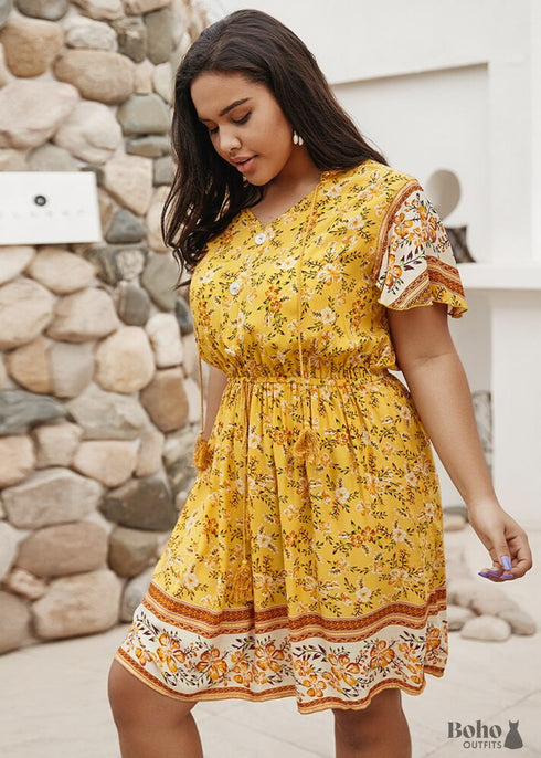 Plus Size Boho Mini Dress