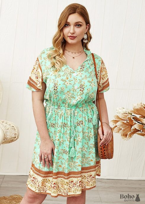 Plus Size Boho Mini Dress