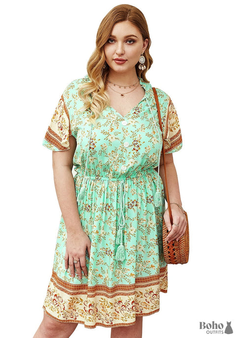 Plus Size Boho Mini Dress