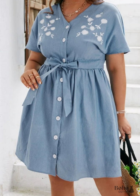 Plus Size Boho Mini Dress Lillian