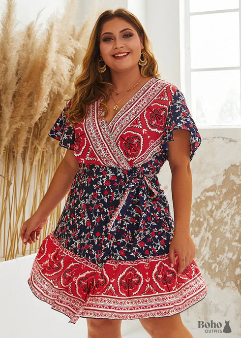 Plus Size Boho Mini Dress Vanessa