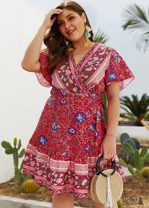 Plus Size Boho Mini Dress Vanessa