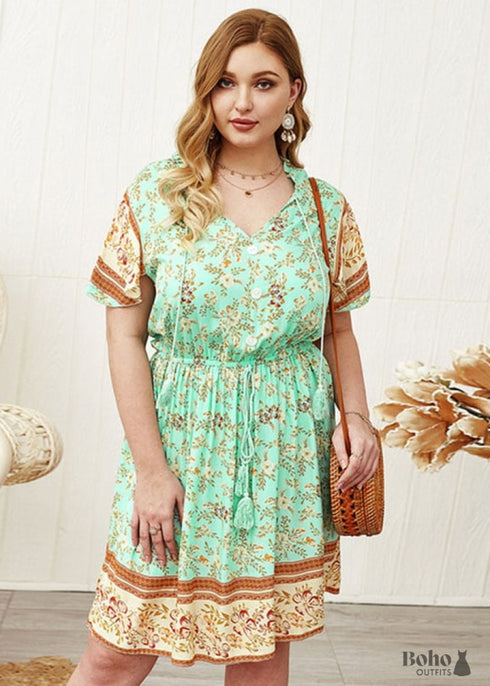 Plus Size Boho Mini Dress Vanessa