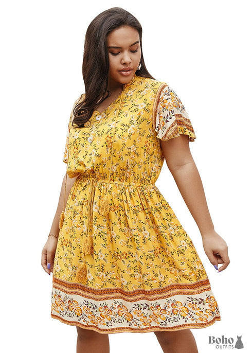 Plus Size Boho Mini Dress