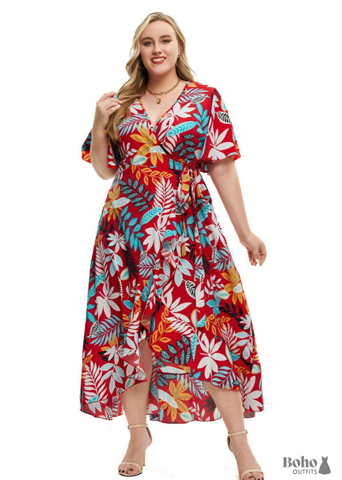 Plus Size Boho Wrap Maxi Dress Ryleigh