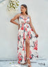 Plus Size Lace-Up Boho Floral Maxi Dress Athena