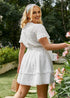 Plus Size White Boho Chic Mini Dress Aria