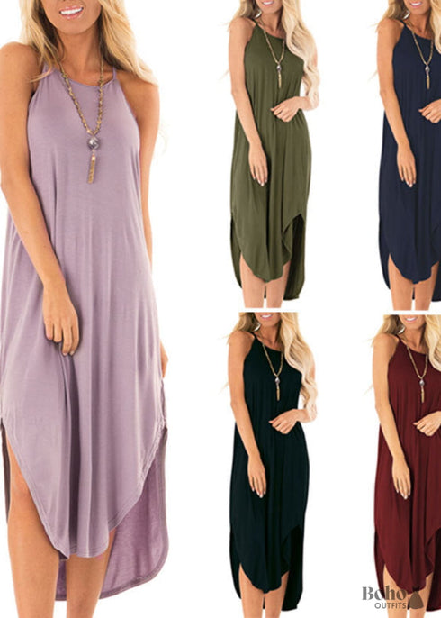 Vestido negro de primavera y verano