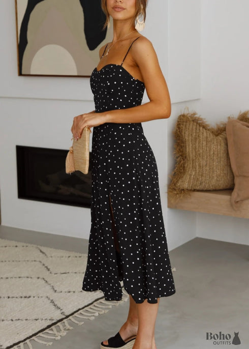 Summer Mid-Length Boho black Dress